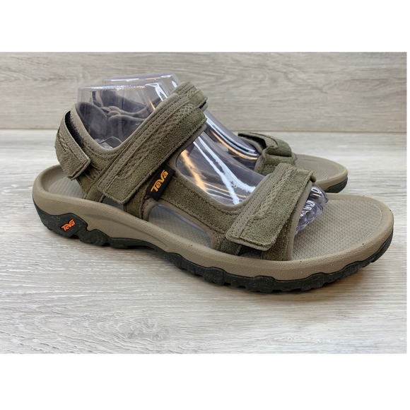 Teva Hudson Men\'s Sandals Bungee Cord Brown Suede Sport Hiking 9 Trail Shoes